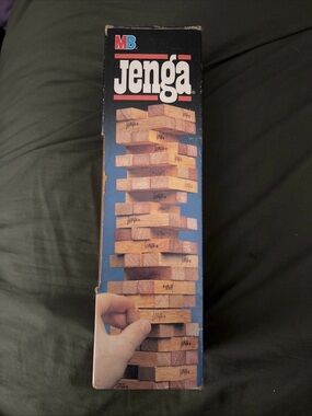 Vintage Original Milton Bradley Jenga  1986 Wooden Block Stacking Game